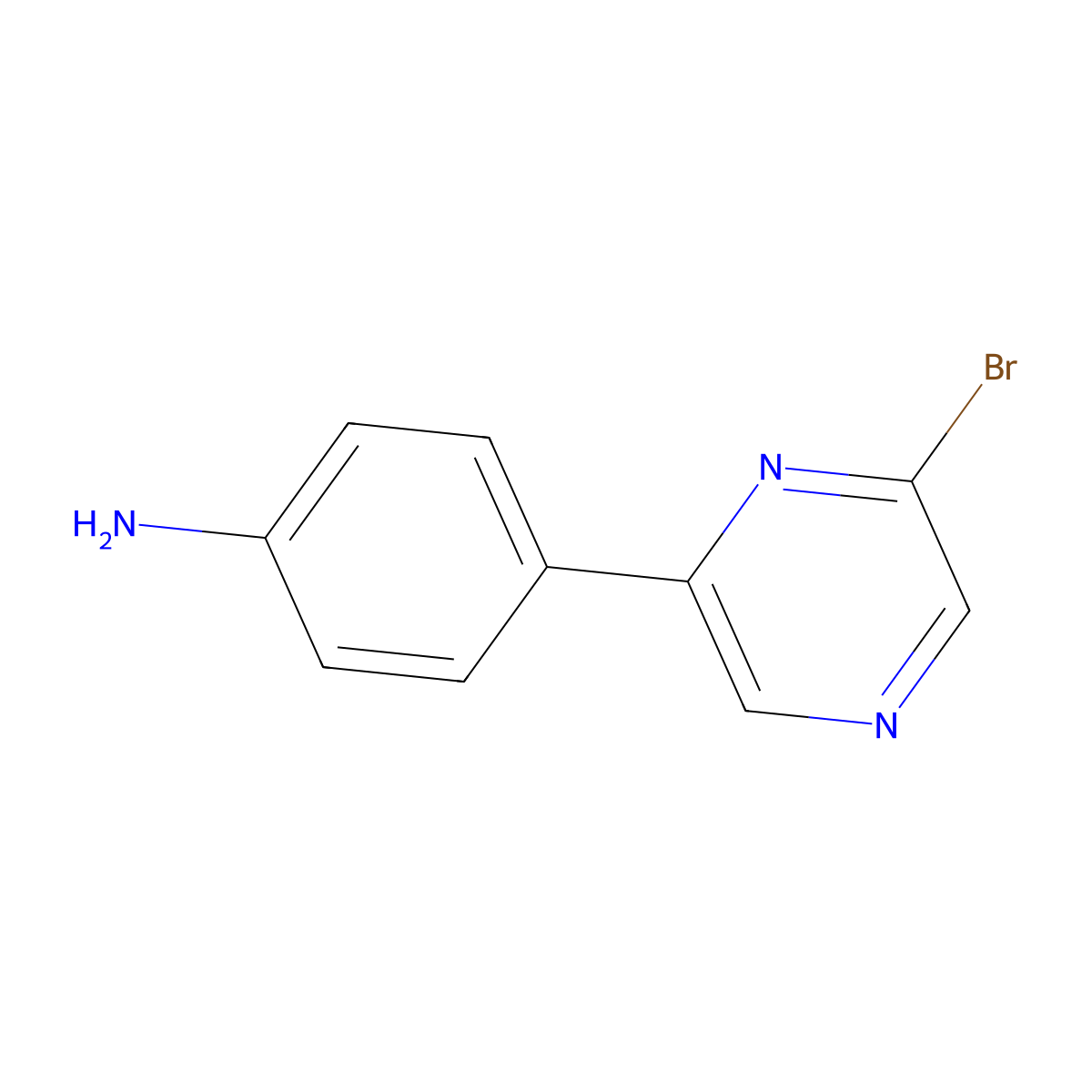 4-(6-Bromopyrazin-2-yl)aniline molecular structure, CAS 1215071-25-2