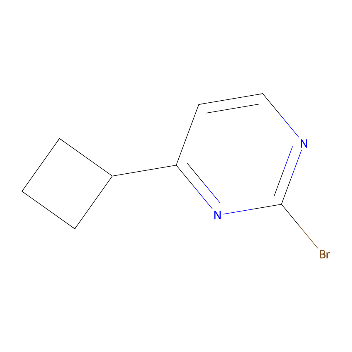 2-Bromo-4-(cyclobutyl)pyrimidine molecular structure, CAS 1215071-26-3