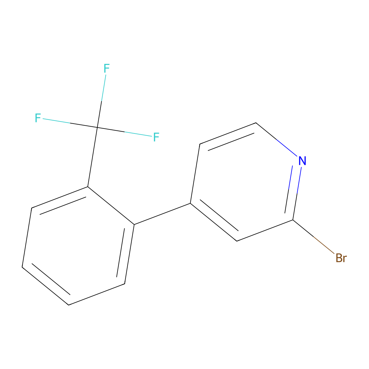 2-Bromo-4-(2-trifluoromethylphenyl)pyridine molecular structure, CAS 1215071-28-5