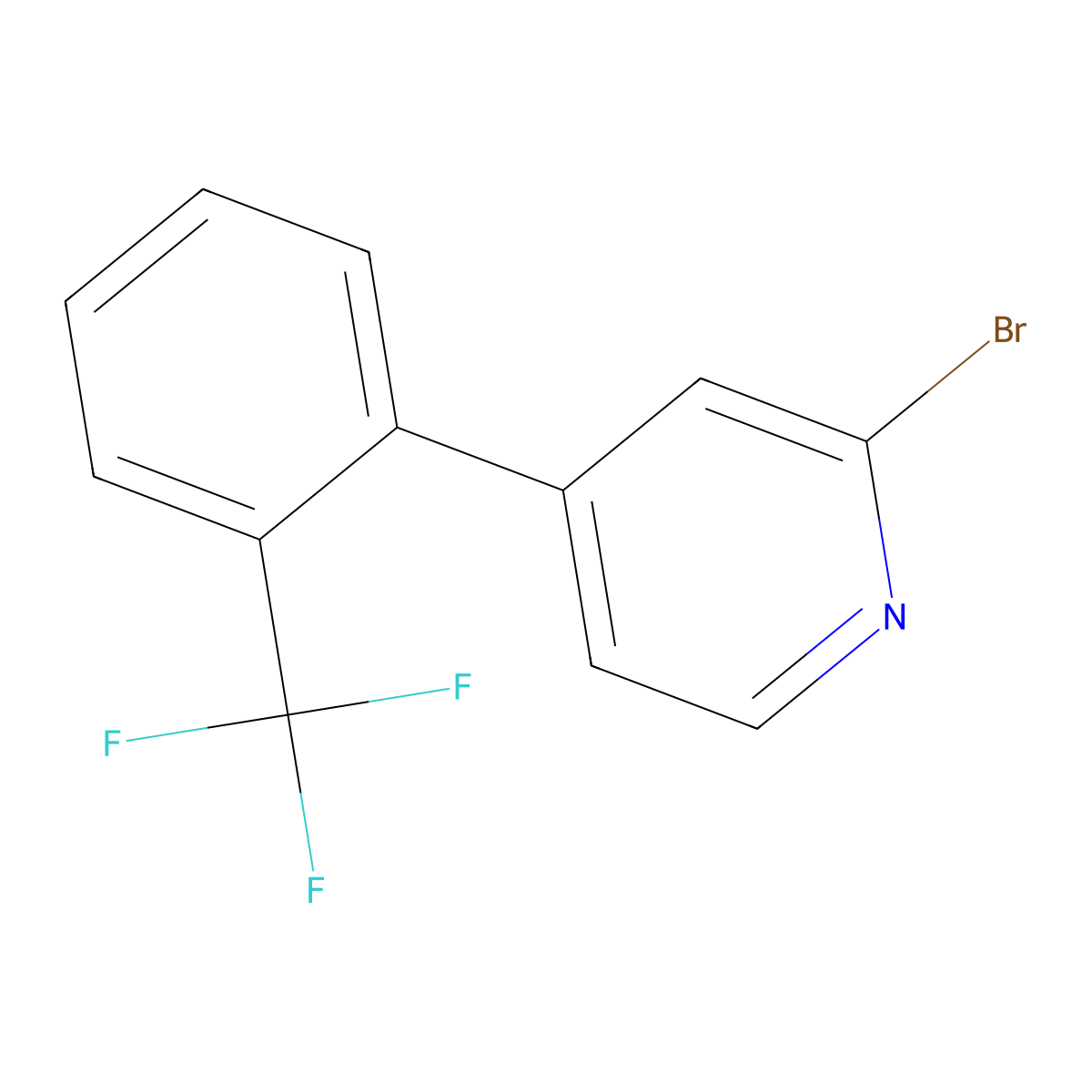 2-Bromo-4-(2-trifluoromethylphenyl)pyridine molecular structure, CAS 1215071-28-5
