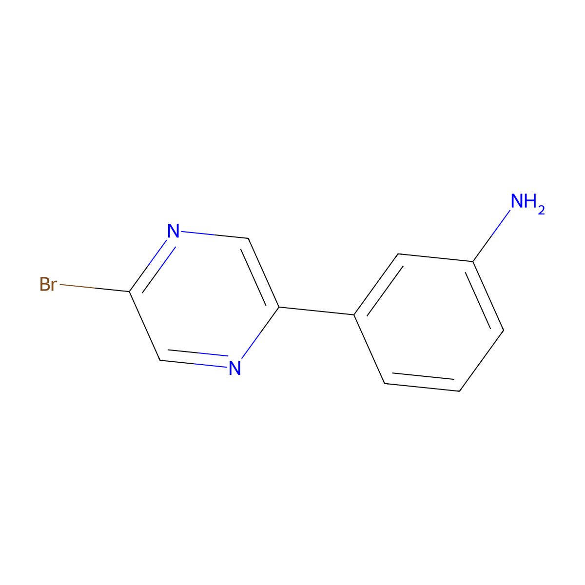 3-(5-Bromopyrazin-2-yl)aniline molecular structure, CAS 1215071-30-9