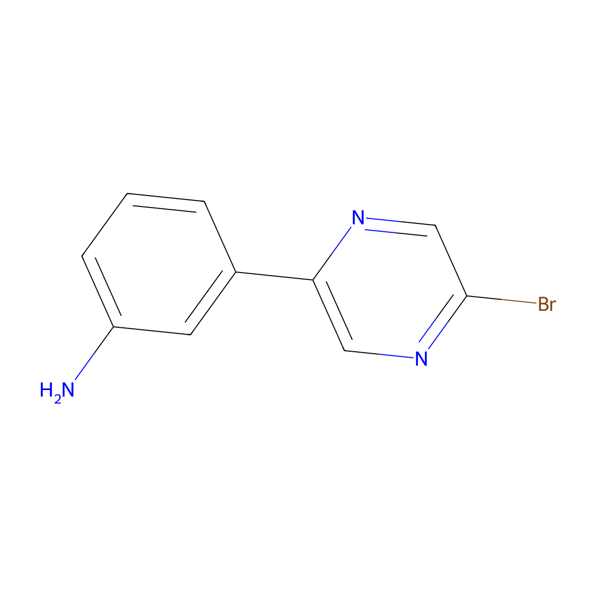 3-(5-Bromopyrazin-2-yl)aniline molecular structure, CAS 1215071-30-9
