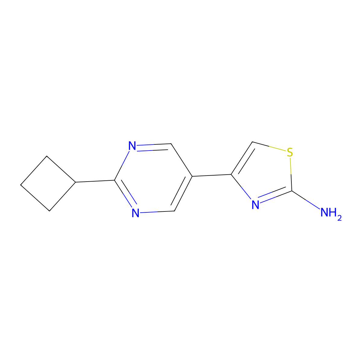 2-Amino-4-(2-cyclobutylpyrimidyl-5-yl)thiazole molecular structure, CAS 1215071-31-0