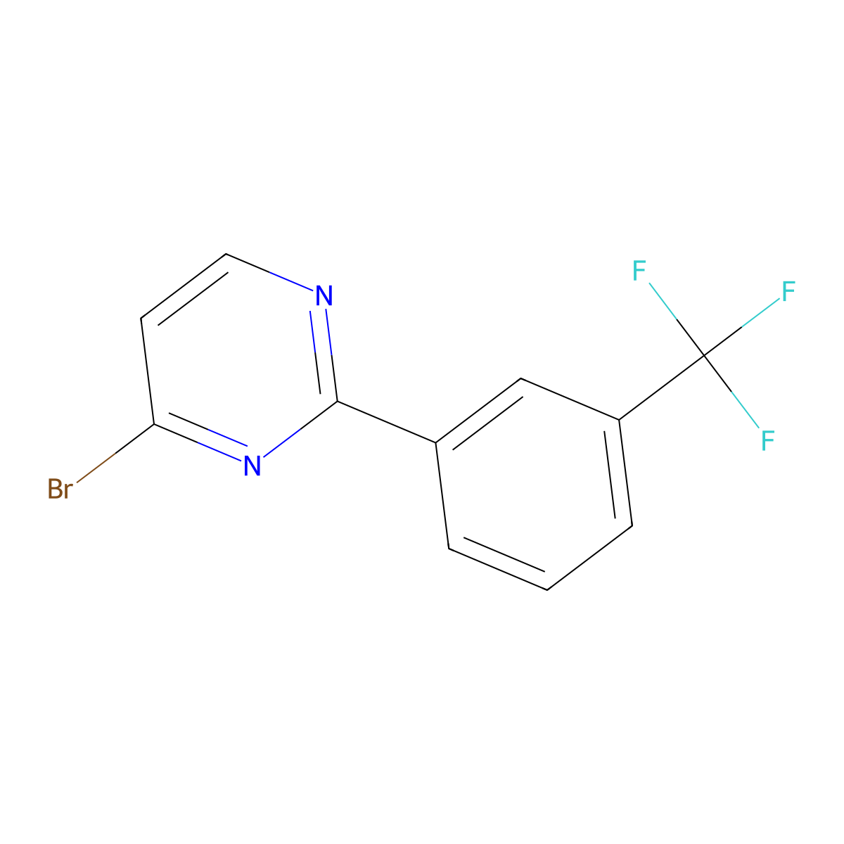 4-Bromo-2-(3-trifluoromethylphenyl)pyrimidine molecular structure, CAS 1215071-32-1