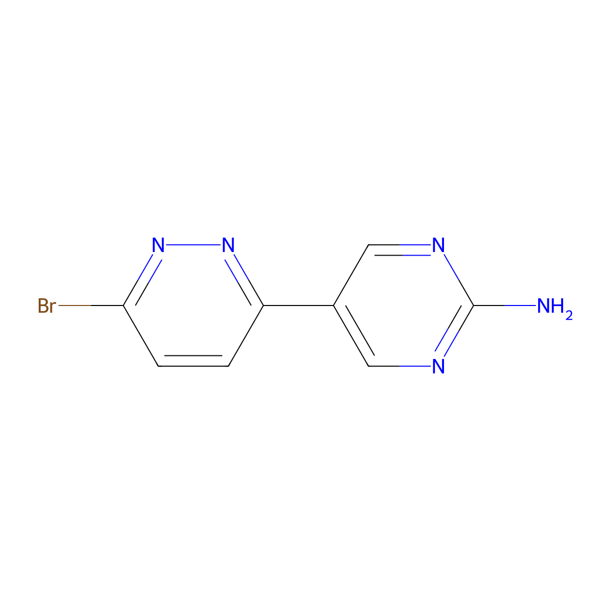 3-Bromo-6-(2-aminopyrimidyl-5-yl)pyridazine molecular structure, CAS 1215071-35-4