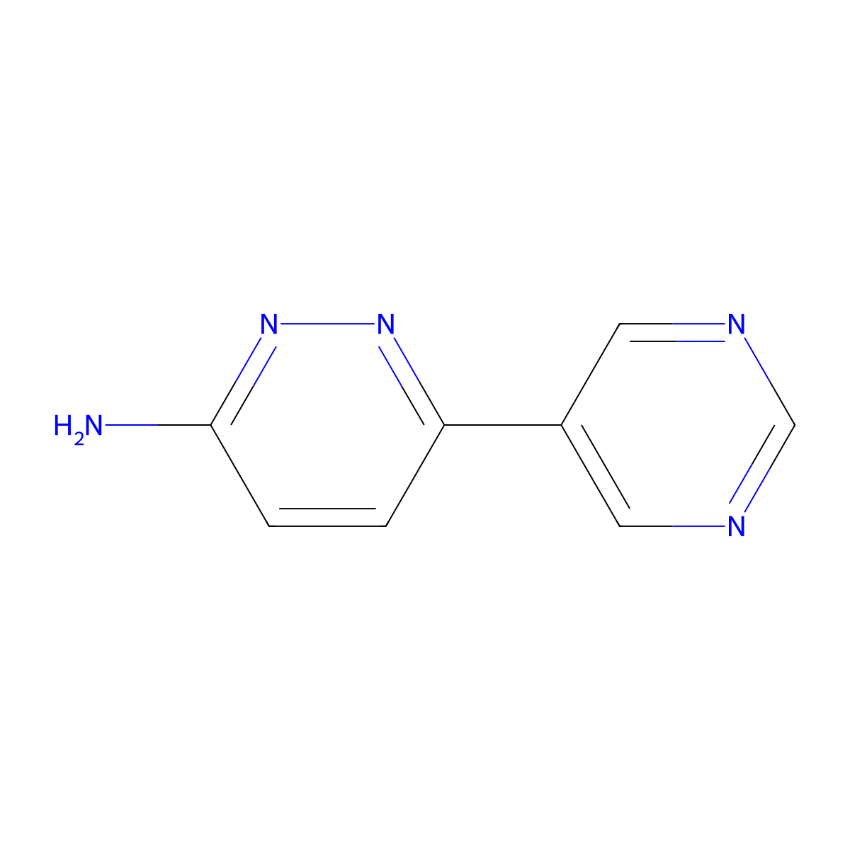 6-(Pyrimidin-5-YL)pyridazin-3-amine molecular structure, CAS 1215071-36-5