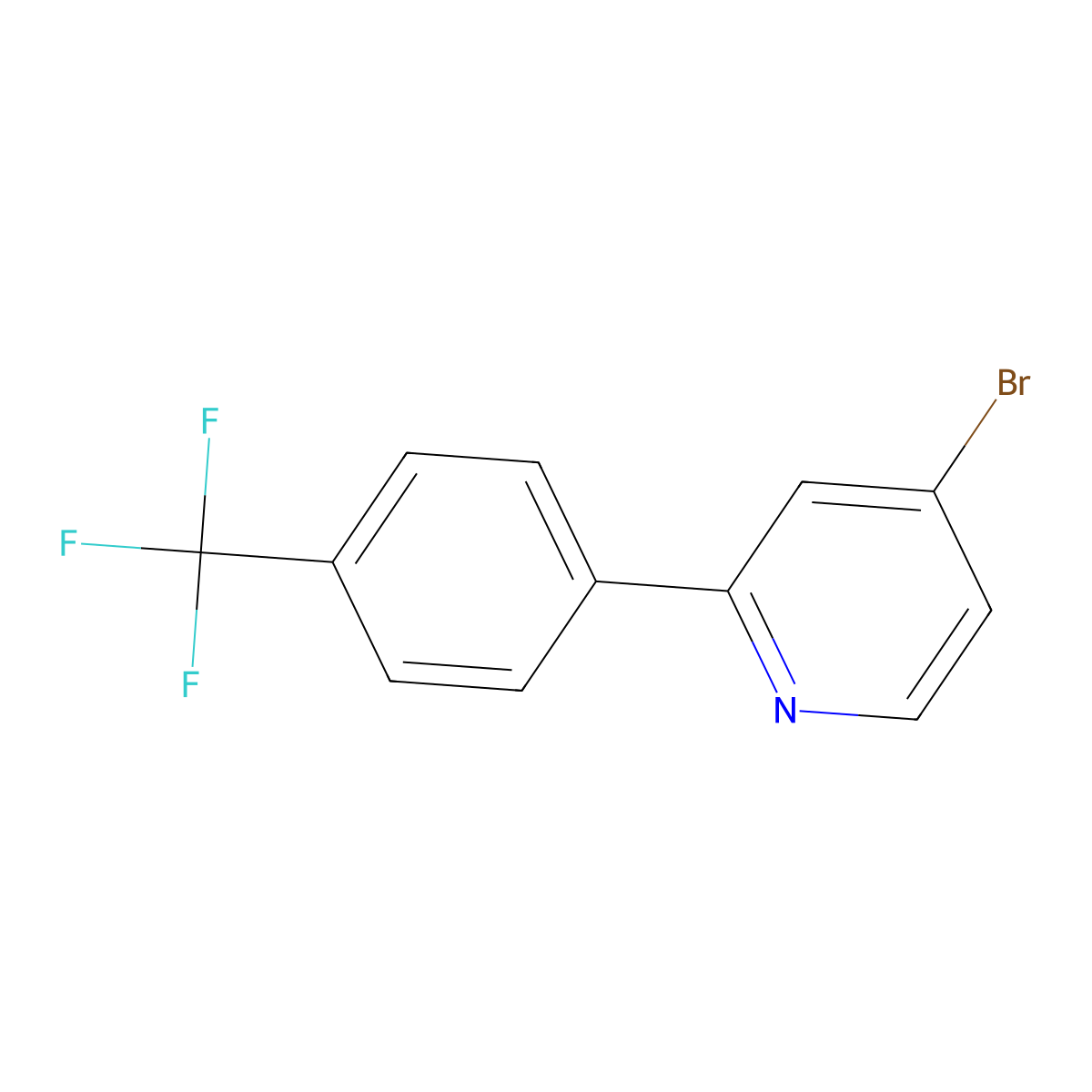 4-Bromo-2-(4-trifluoromethylphenyl)pyridine molecular structure, CAS 1215071-37-6