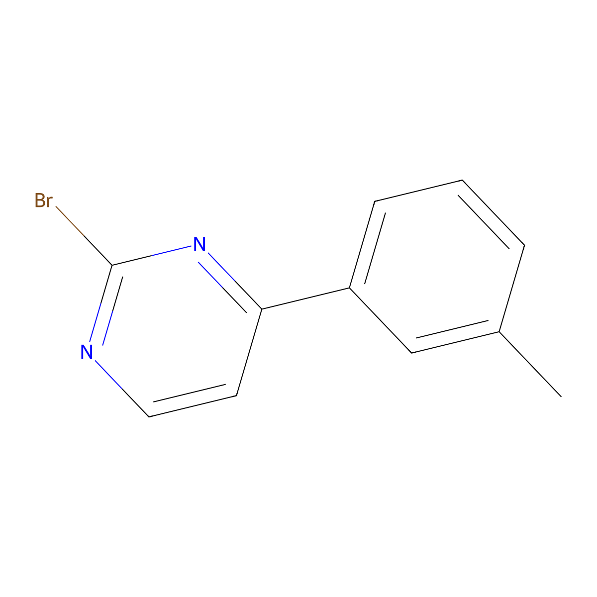 2-Bromo-4-(m-tolyl)pyrimidine molecular structure, CAS 1215071-38-7