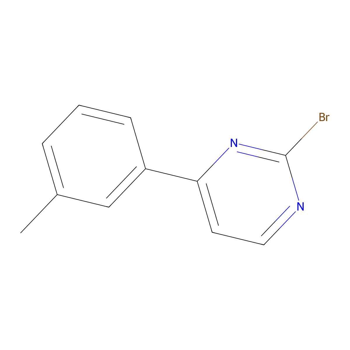 2-Bromo-4-(m-tolyl)pyrimidine molecular structure, CAS 1215071-38-7