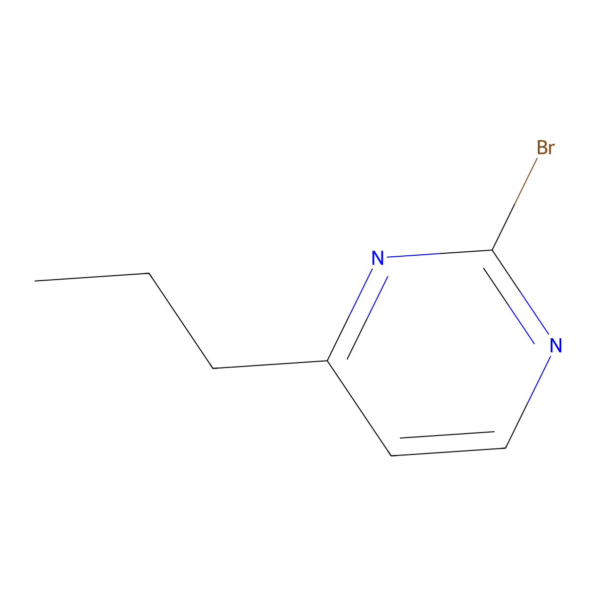 2-Bromo-4-(n-propyl)pyrimidine molecular structure, CAS 1215071-39-8