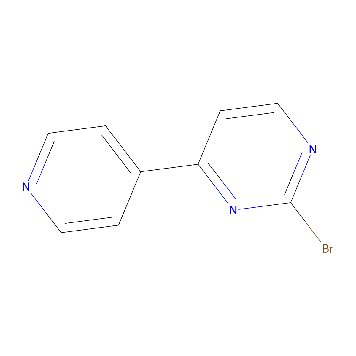 2-Bromo-4-(4-pyridyl)pyrimidine molecular structure, CAS 1215071-41-2