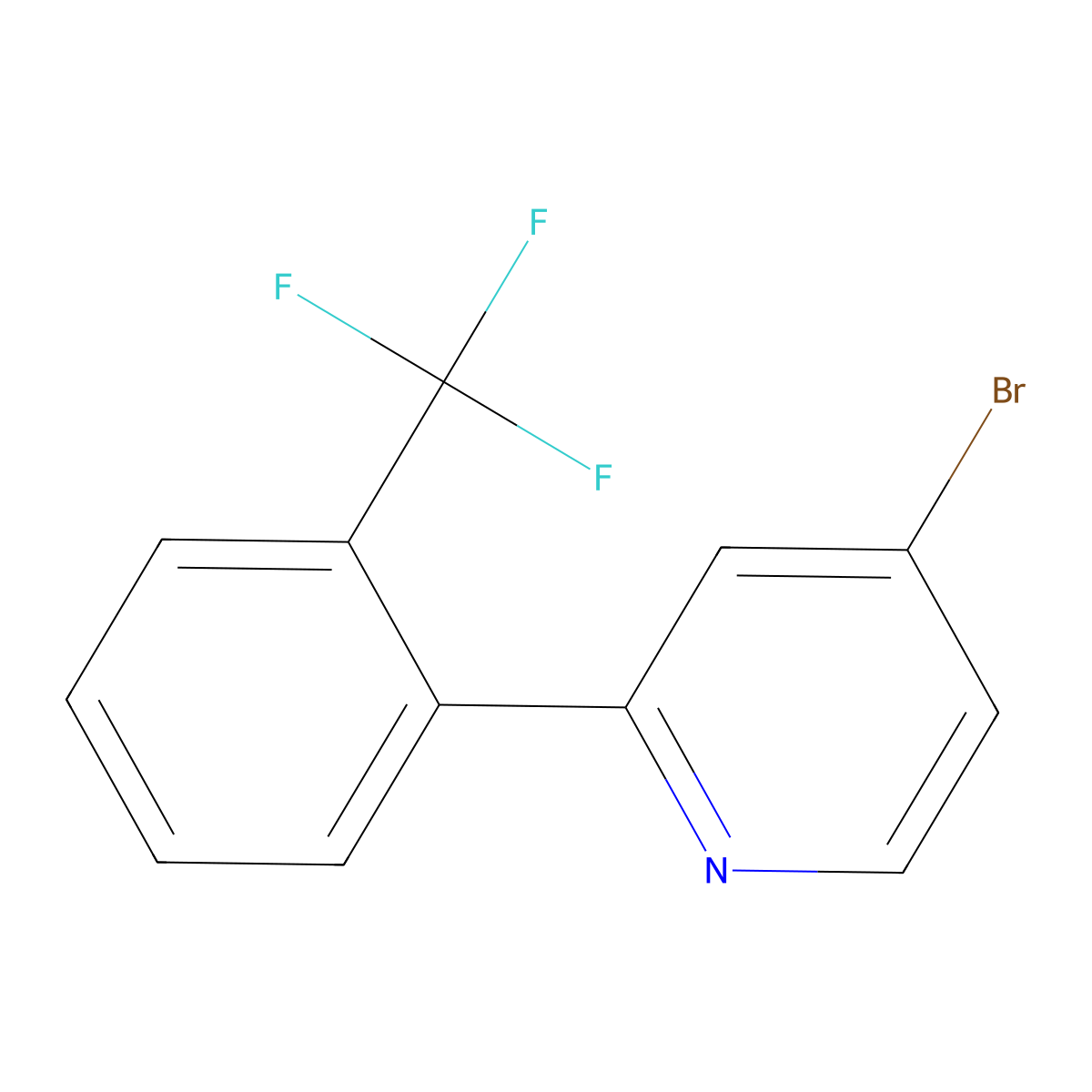 4-Bromo-2-(2-trifluoromethylphenyl)pyridine molecular structure, CAS 1215071-44-5
