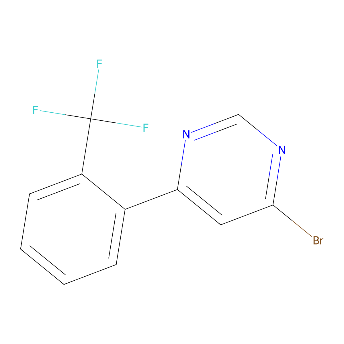 4-Bromo-6-(2-trifluoromethylphenyl)pyrimidine molecular structure, CAS 1215071-45-6