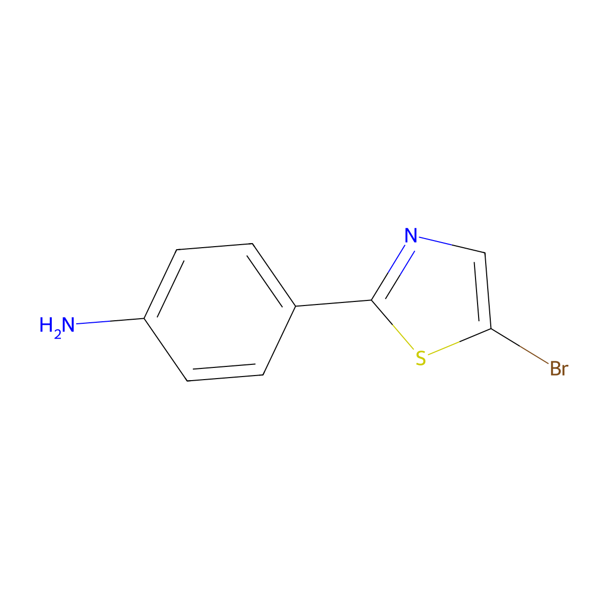 4-(5-Bromothiazol-2-YL)aniline molecular structure, CAS 1215071-51-4