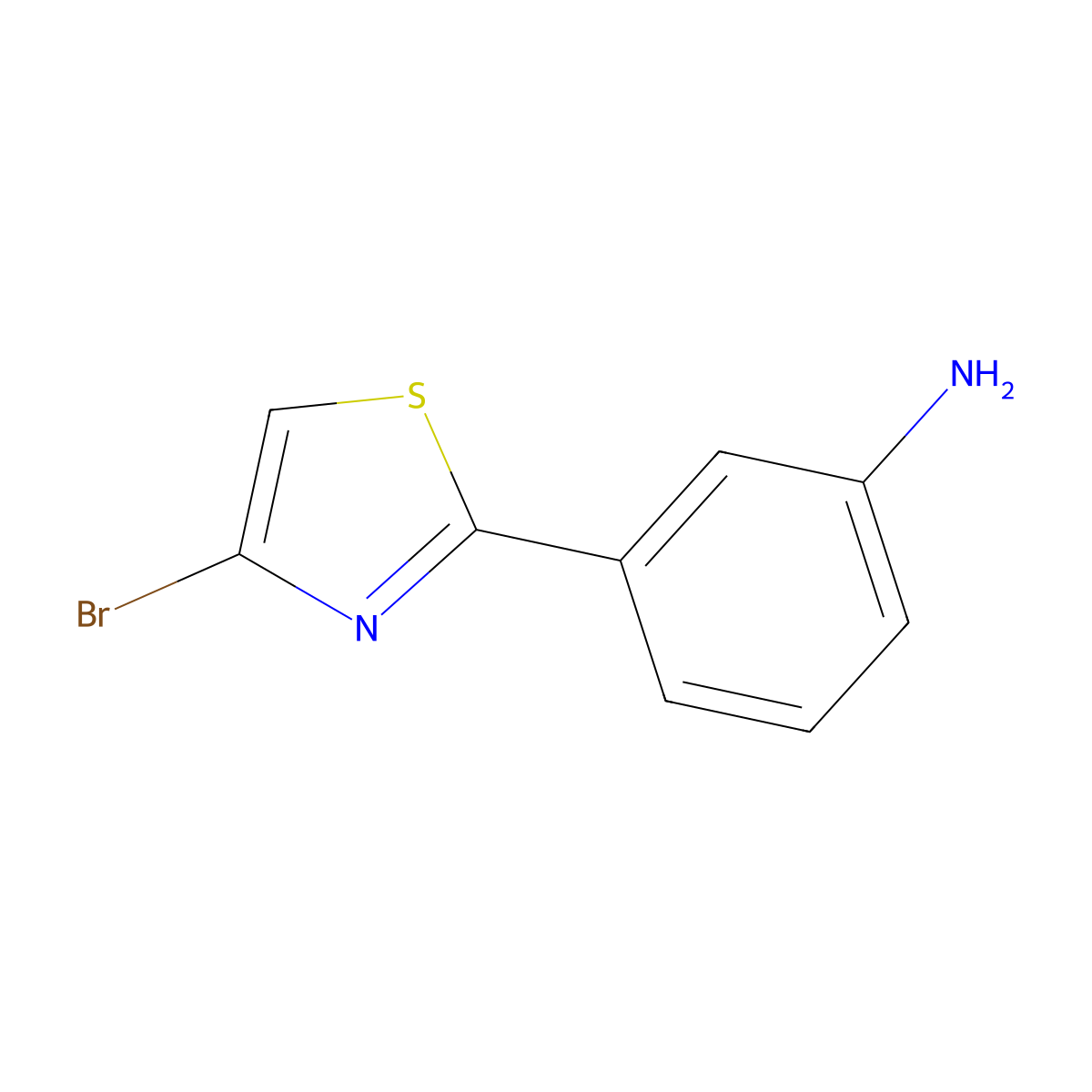 4-Bromo-2-(3-aminophenyl)thiazole molecular structure, CAS 1215071-53-6