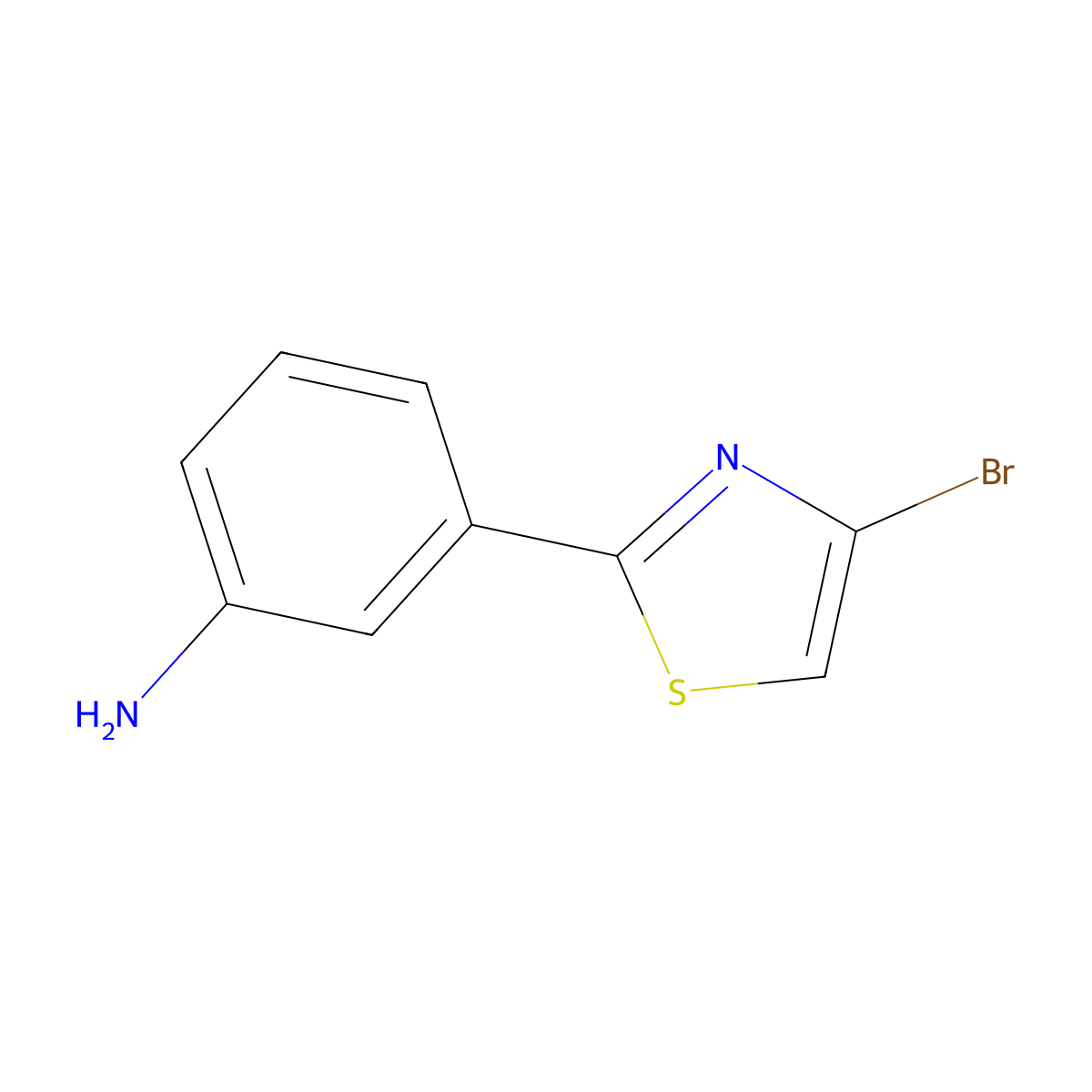 4-Bromo-2-(3-aminophenyl)thiazole molecular structure, CAS 1215071-53-6