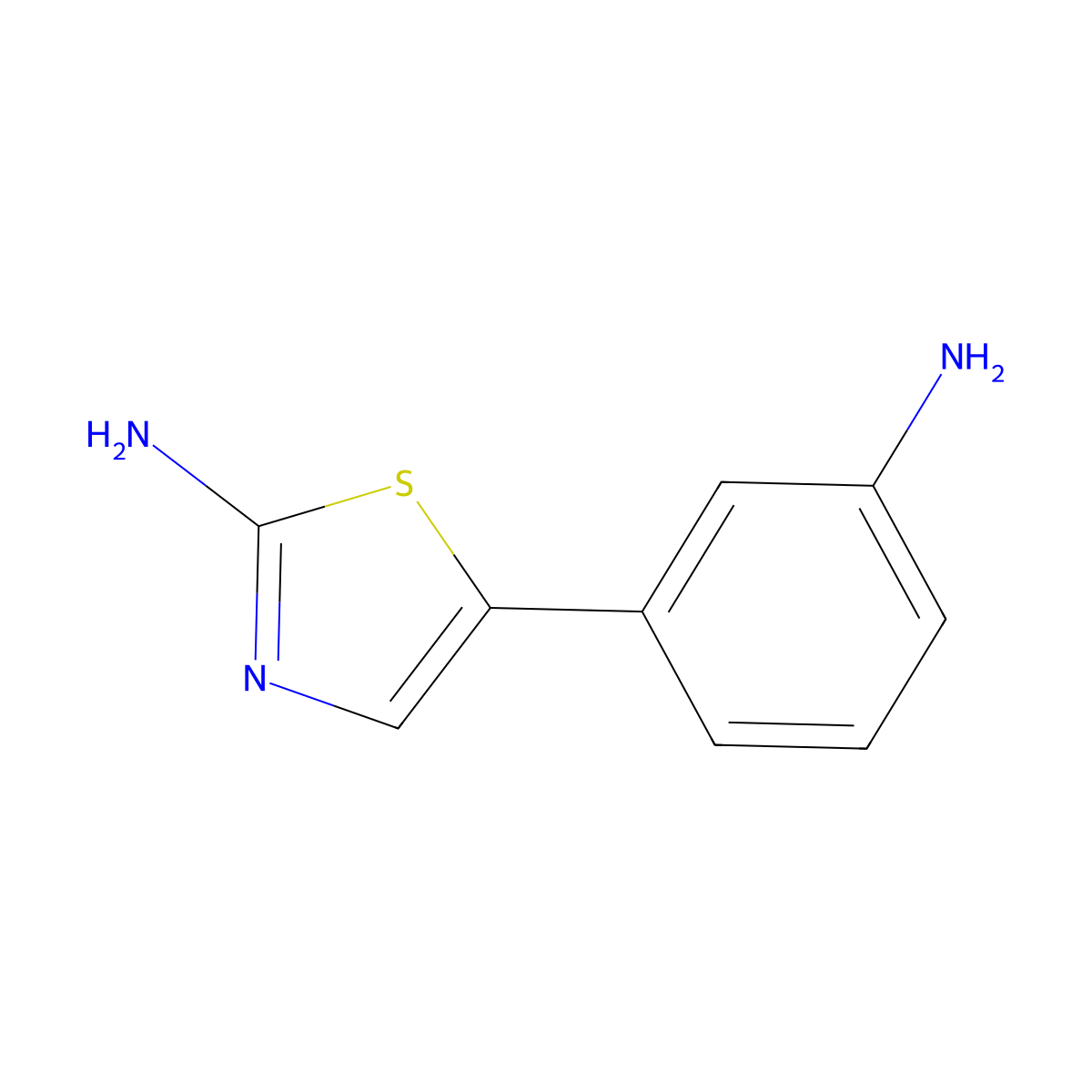 2-Amino-5-(3-aminophenyl)thiazole molecular structure, CAS 1215071-54-7