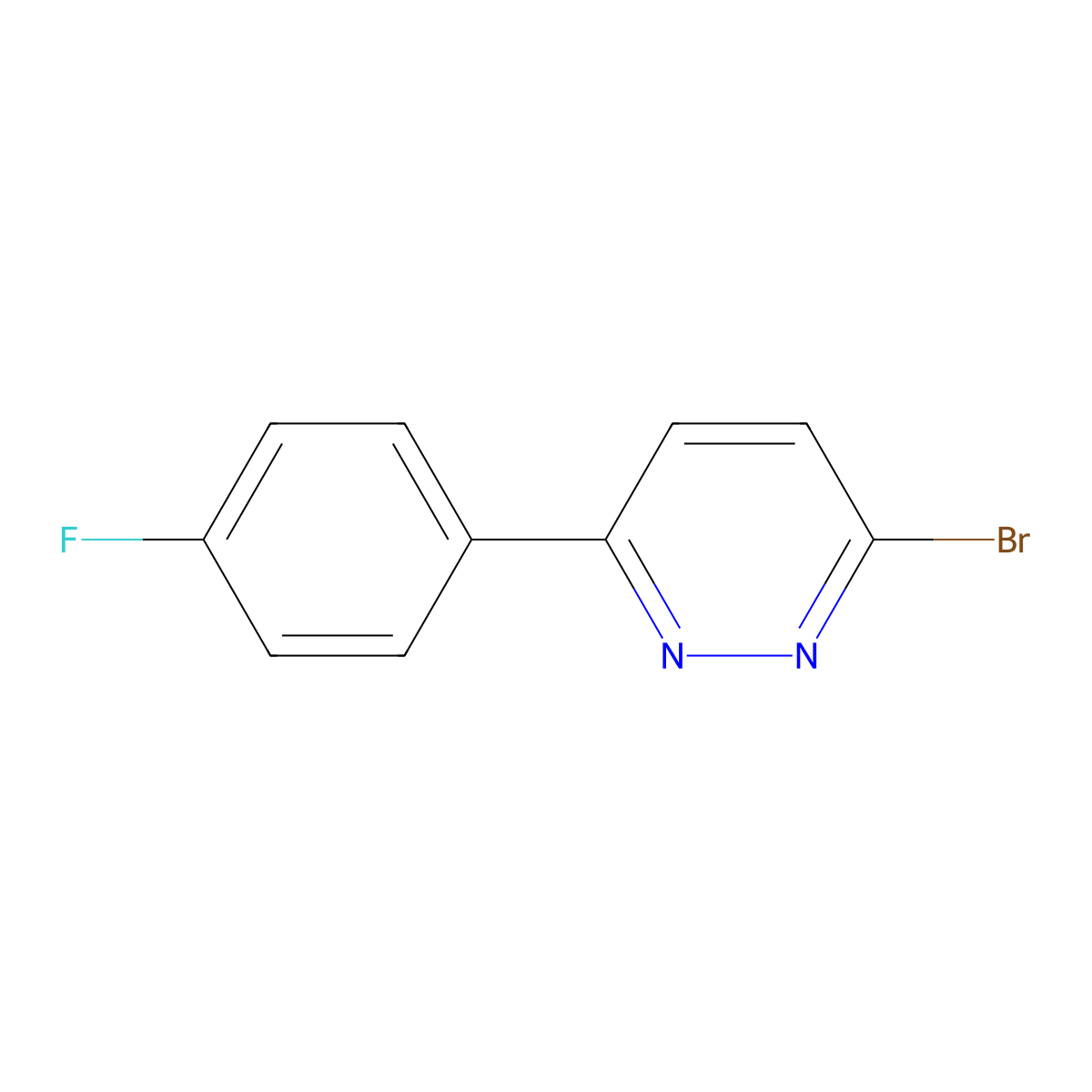 3-Bromo-6-(4-fluorophenyl)pyridazine molecular structure, CAS 1215071-62-7