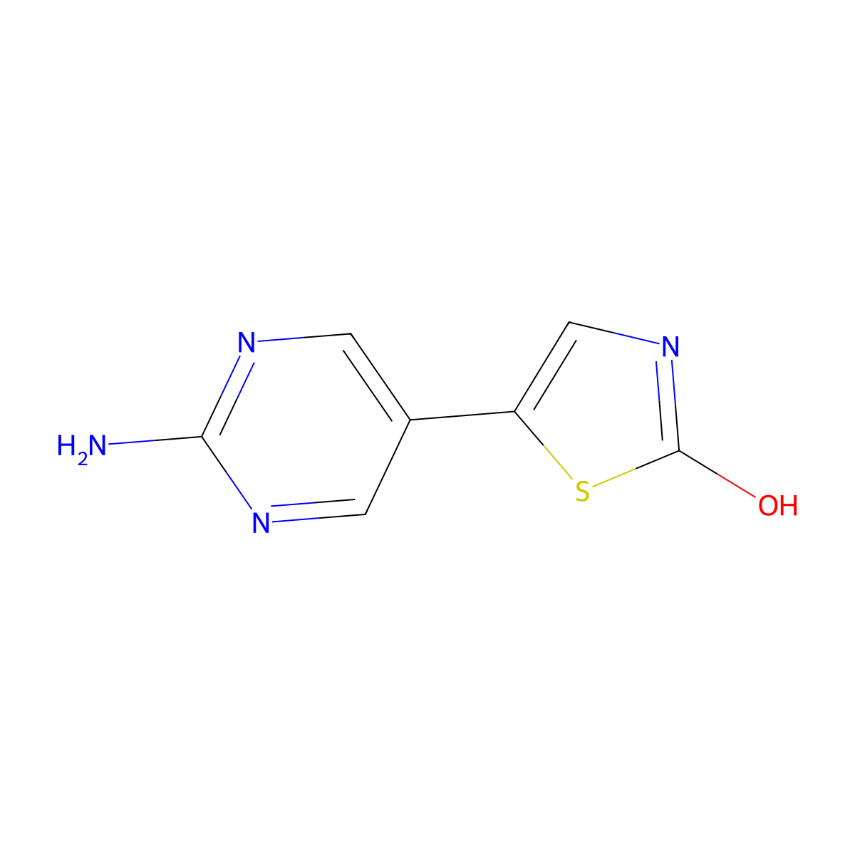 2-Hydroxy-5-(2-aminopyrimidyl-5-yl)thiazole molecular structure, CAS 1215071-63-8