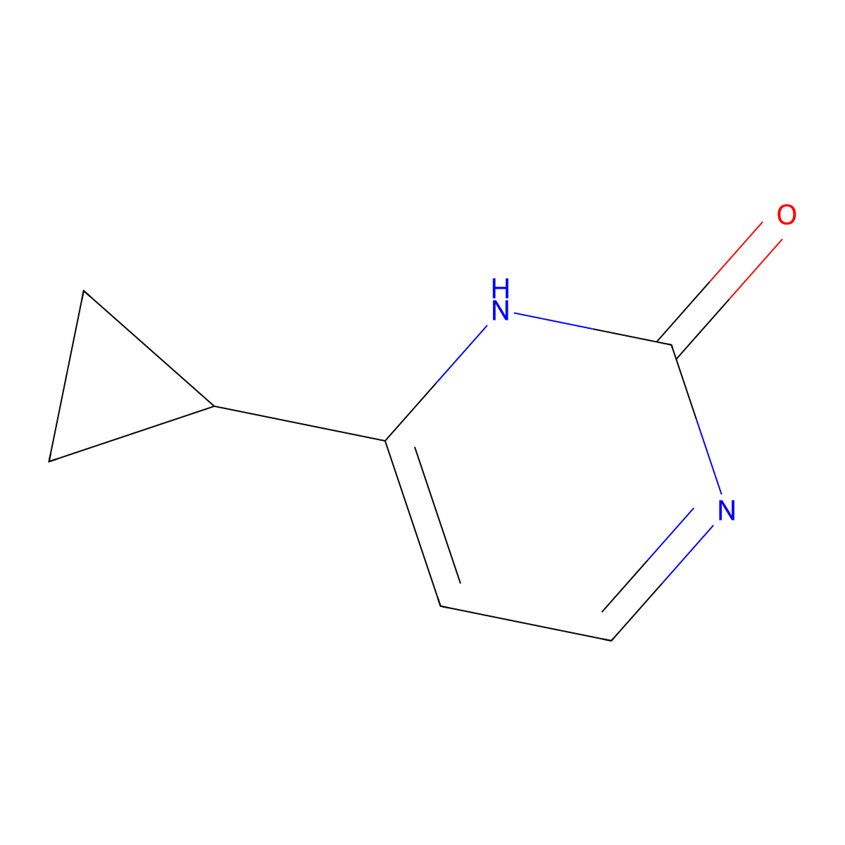 4-Cyclopropyl-1,2-dihydropyrimidin-2-one molecular structure, CAS 1215071-65-0