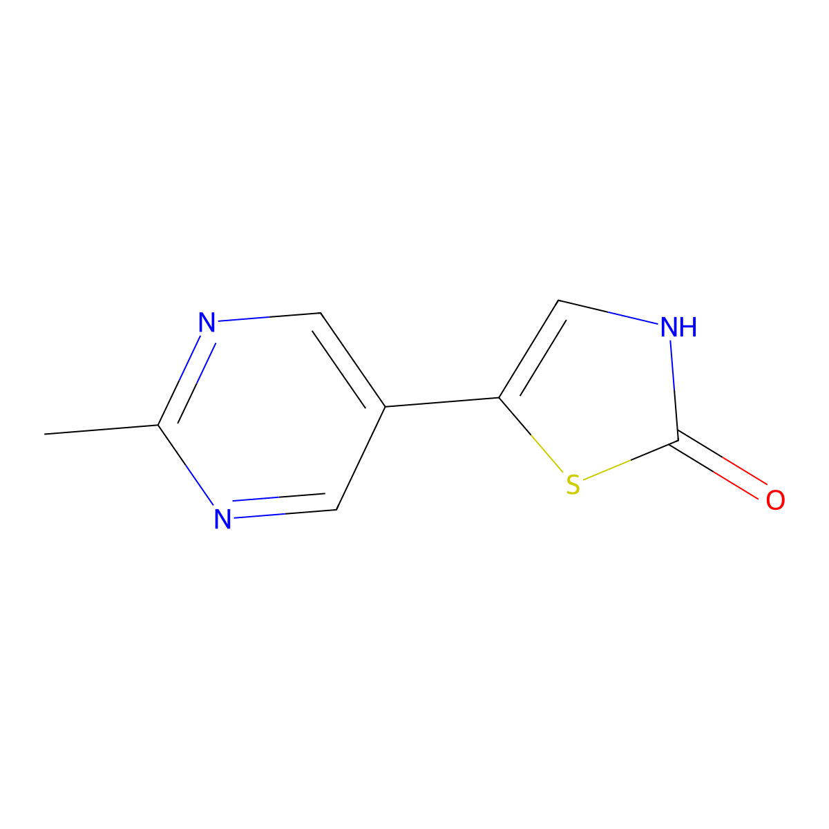2-Hydroxy-5-(2-methylpyrimidyl-5-yl)thiazole molecular structure, CAS 1215071-66-1
