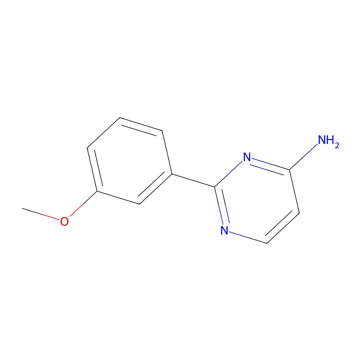 2-(3-Methoxyphenyl)pyrimidin-4-amine molecular structure, CAS 1215071-67-2