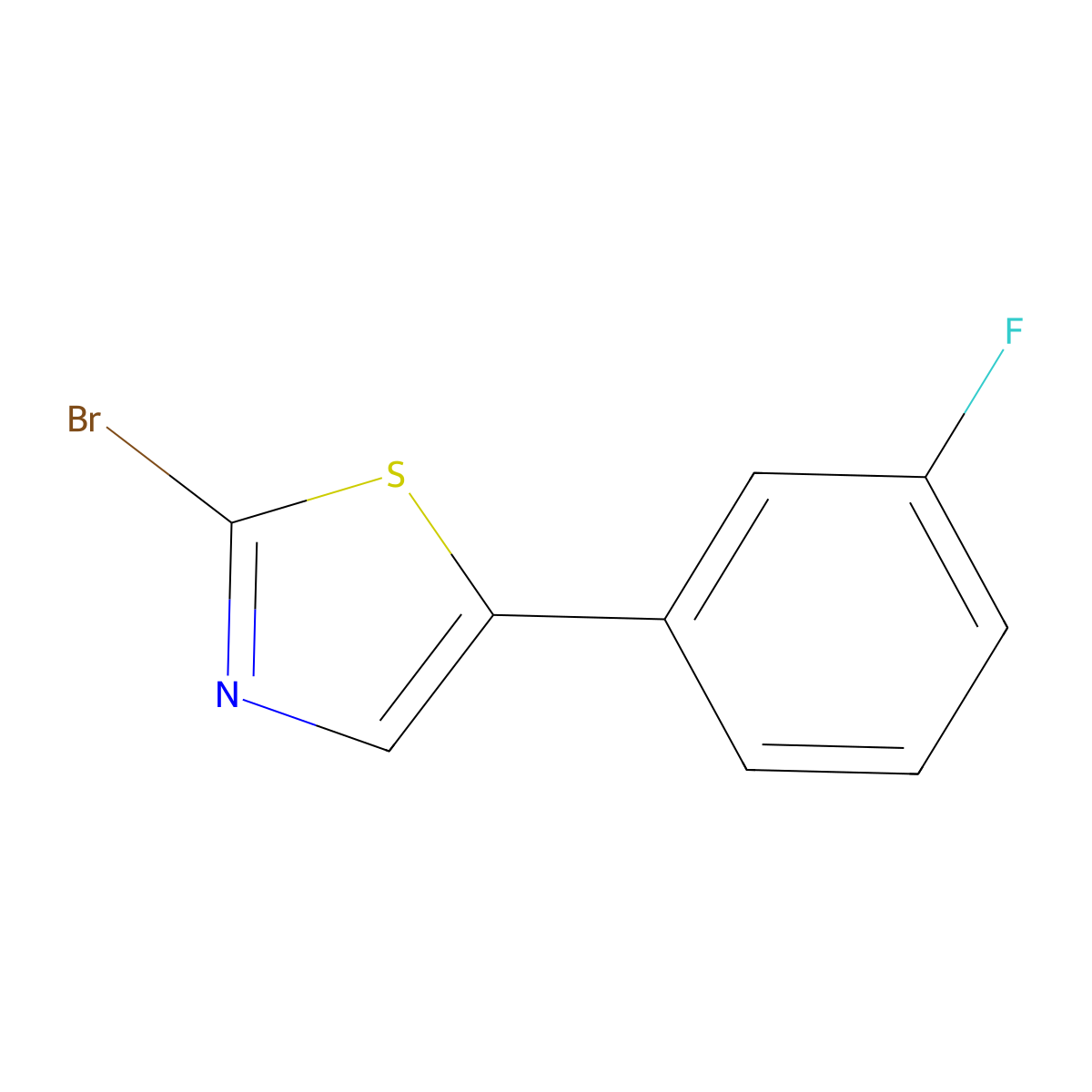 2-Bromo-5-(3-fluorolphenyl)thiazole molecular structure, CAS 1215071-68-3