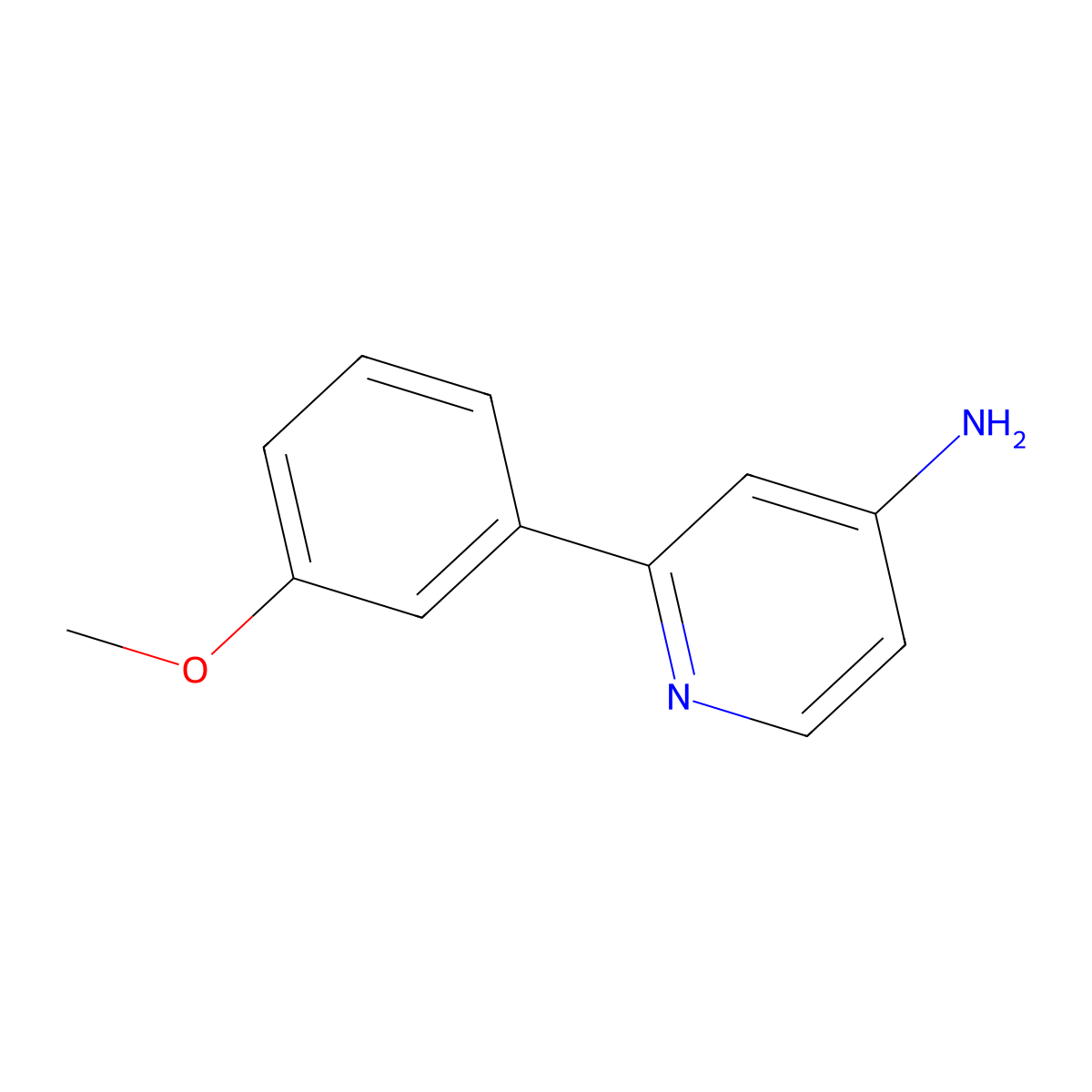 2-(3-Methoxyphenyl)pyridin-4-amine molecular structure, CAS 1215071-71-8