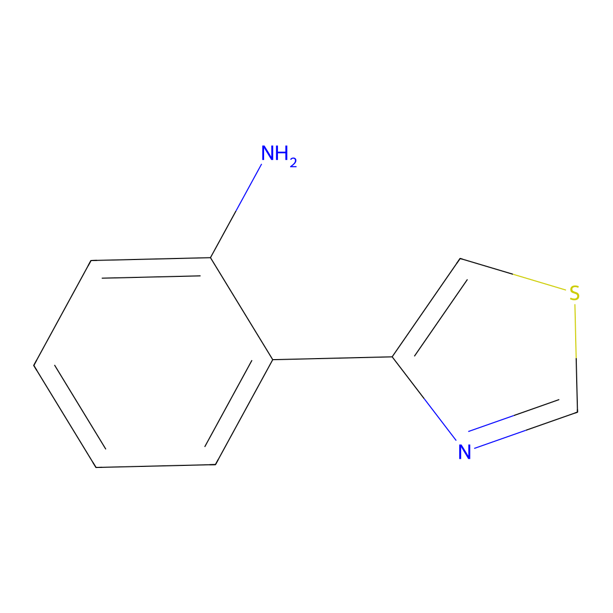 2-(4-Thiazolyl)benzenamine molecular structure, CAS 1215071-73-0