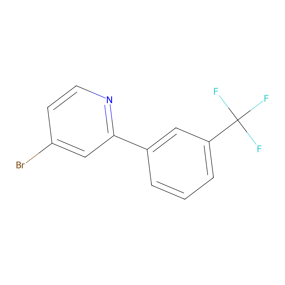 4-Bromo-2-(3-trifluoromethylphenyl)pyridine molecular structure, CAS 1215071-75-2