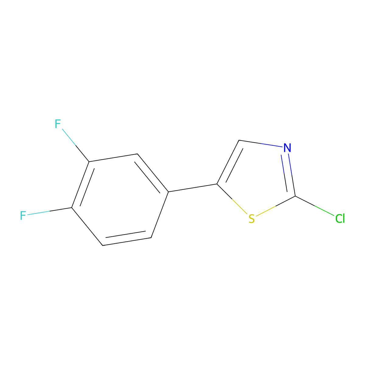 2-Chloro-5-(3,4-difluorophenyl)thiazole molecular structure, CAS 1215071-83-2