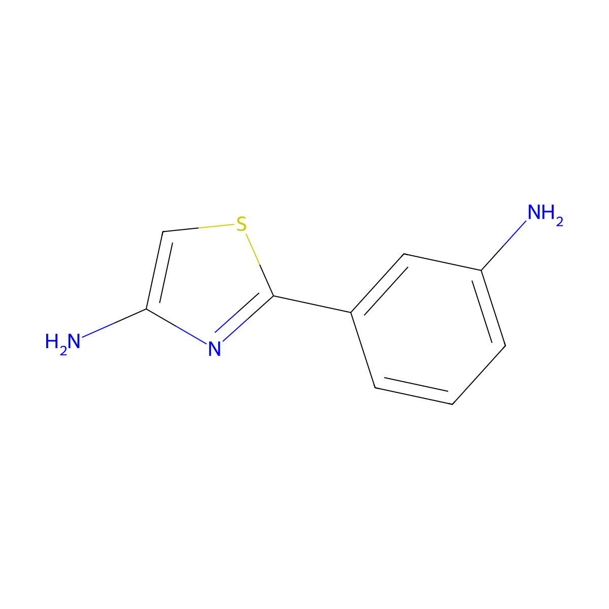 4-Amino-2-(3-aminophenyl)thiazole molecular structure, CAS 1215071-85-4