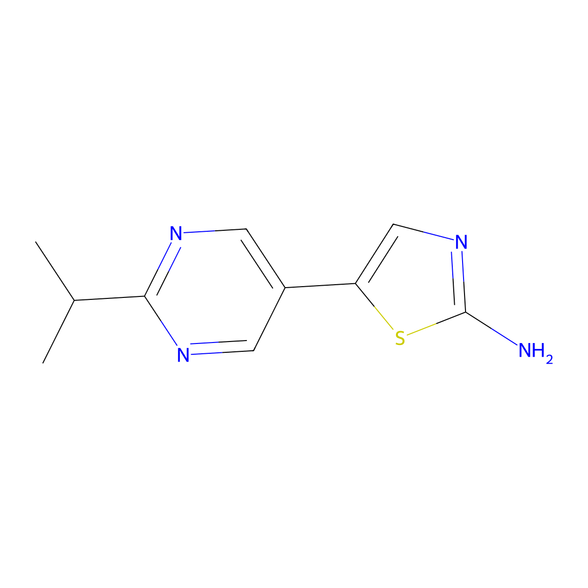 2-Amino-5-(2-iso-propylpyrimidyl-5-yl)thiazole molecular structure, CAS 1215071-87-6