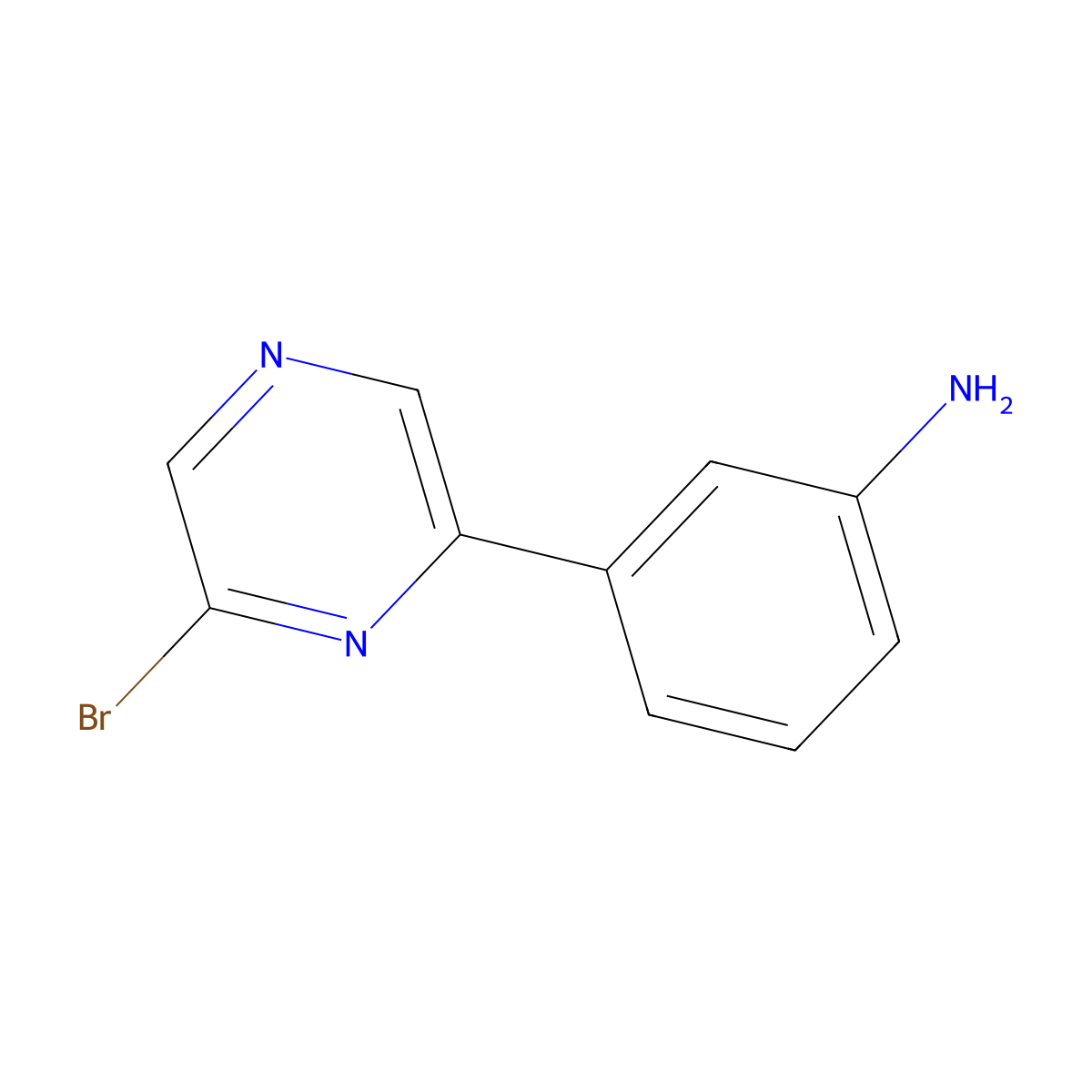 2-Bromo-6-(3-aminophenyl)pyrazine molecular structure, CAS 1215071-88-7