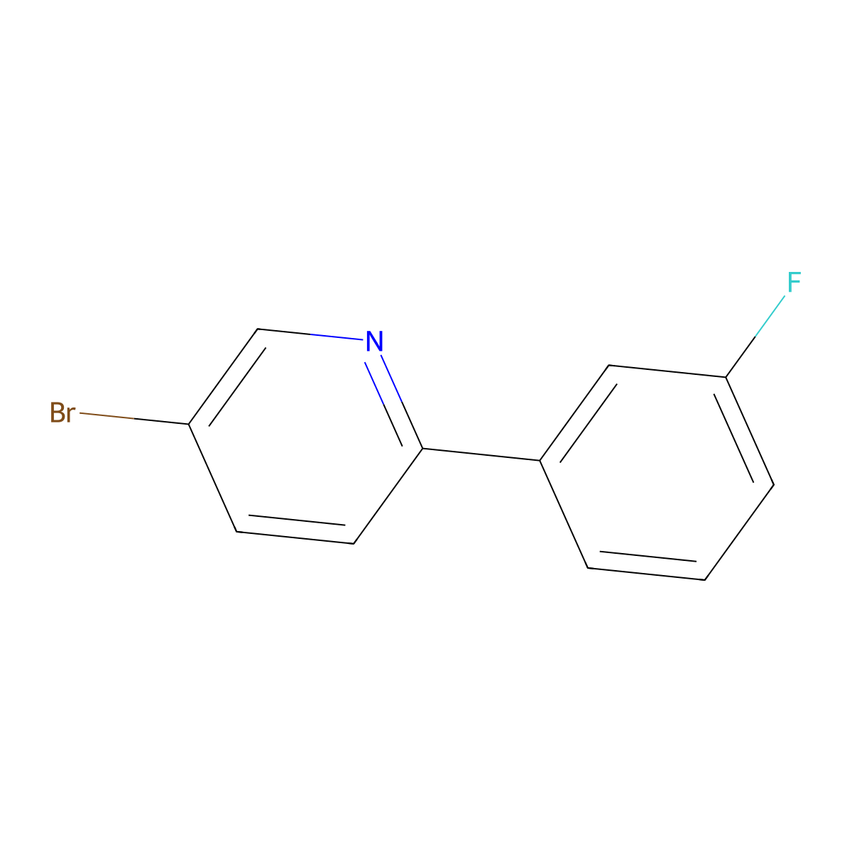 3-Bromo-6-(3-fluorophenyl)pyridine molecular structure, CAS 1215071-90-1