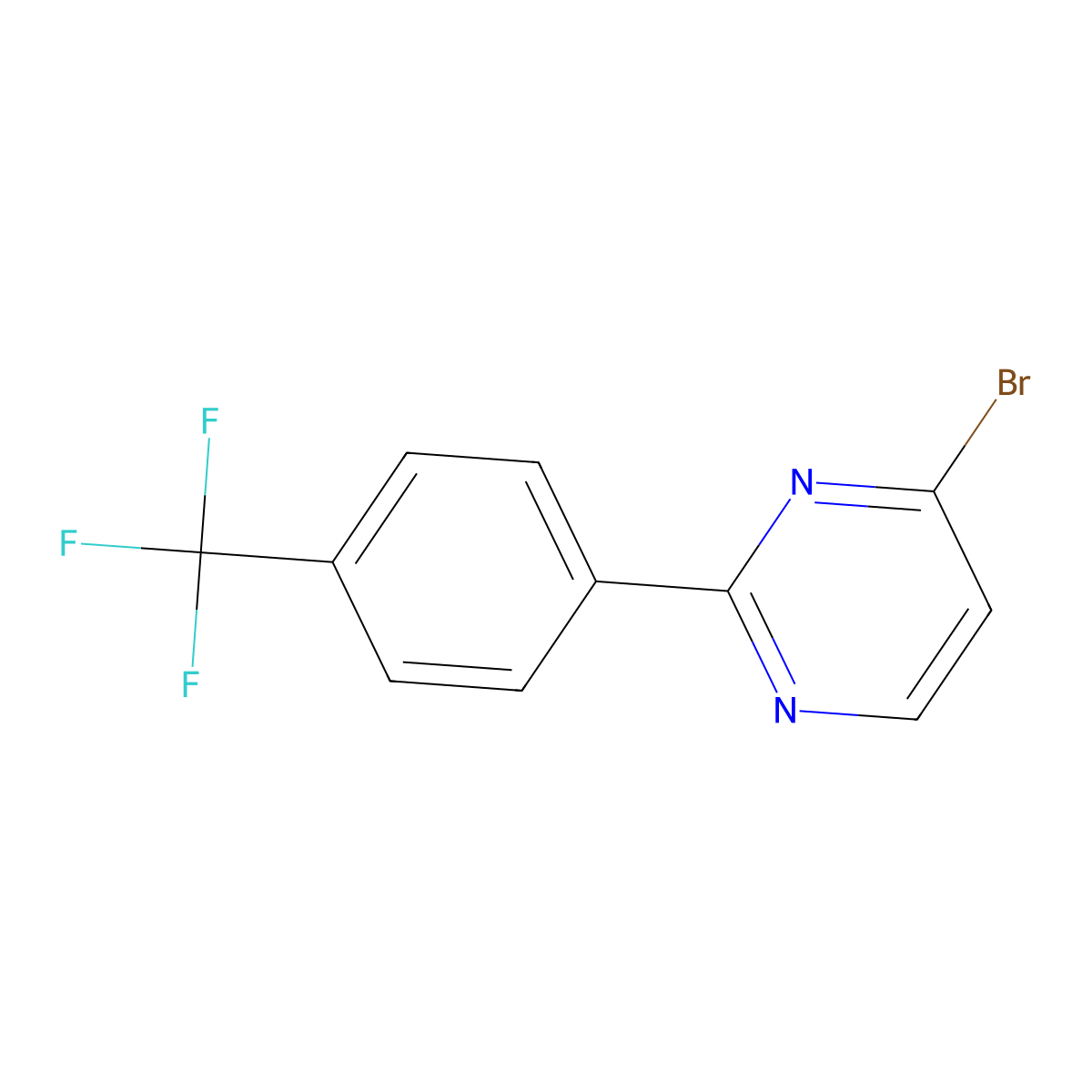 4-Bromo-2-(4-trifluoromethylphenyl)pyrimidine molecular structure, CAS 1215071-91-2