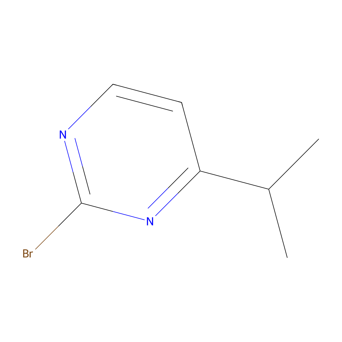 2-Bromo-4-(propan-2-yl)pyrimidine molecular structure, CAS 1215071-93-4