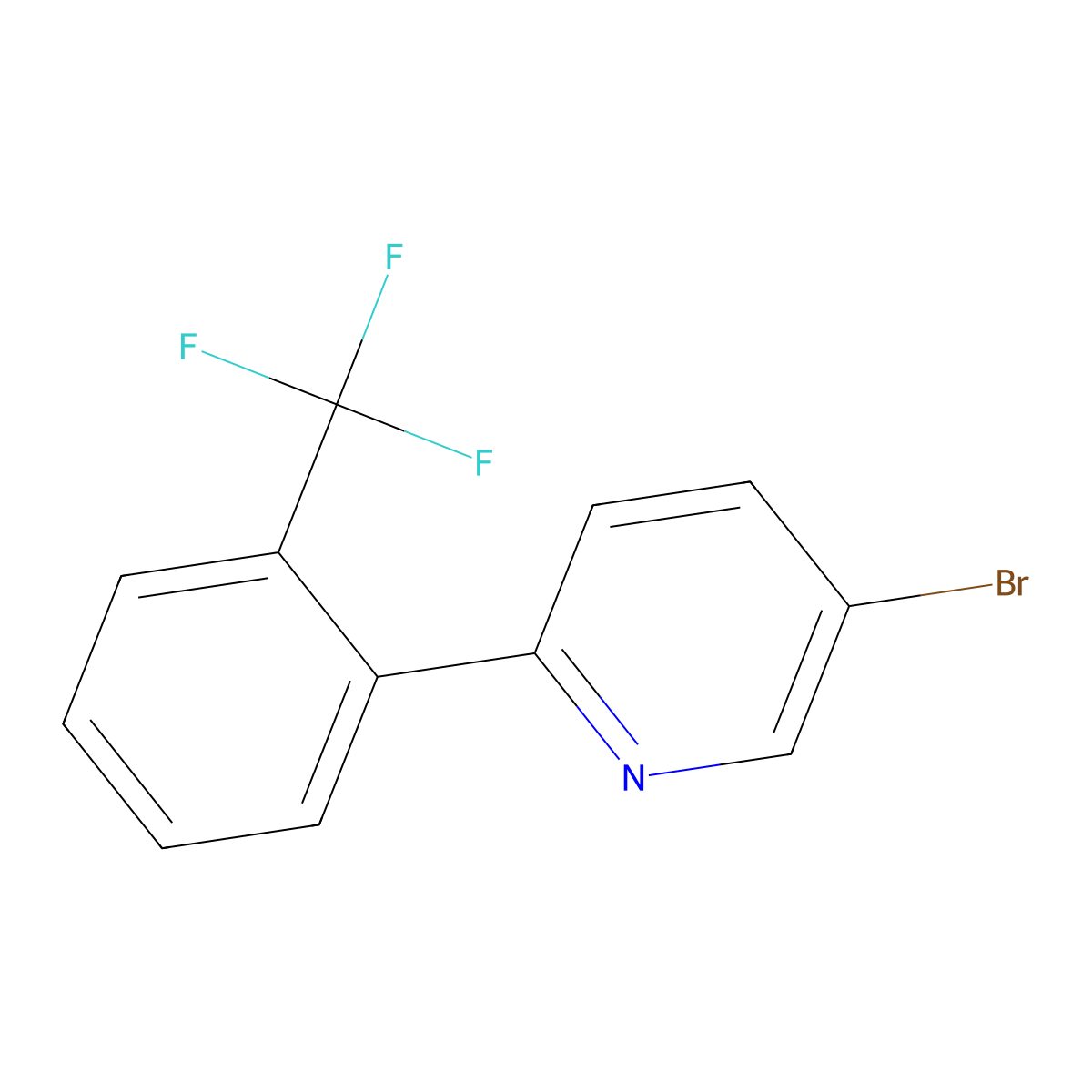 3-Bromo-6-(2-trifluoromethylphenyl)pyridine molecular structure, CAS 1215071-94-5