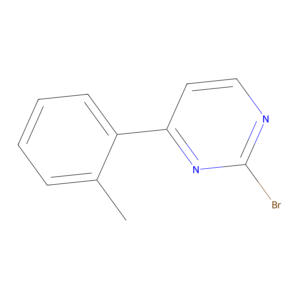 2-Bromo-4-(2-tolyl)pyrimidine molecular structure, CAS 1215071-95-6