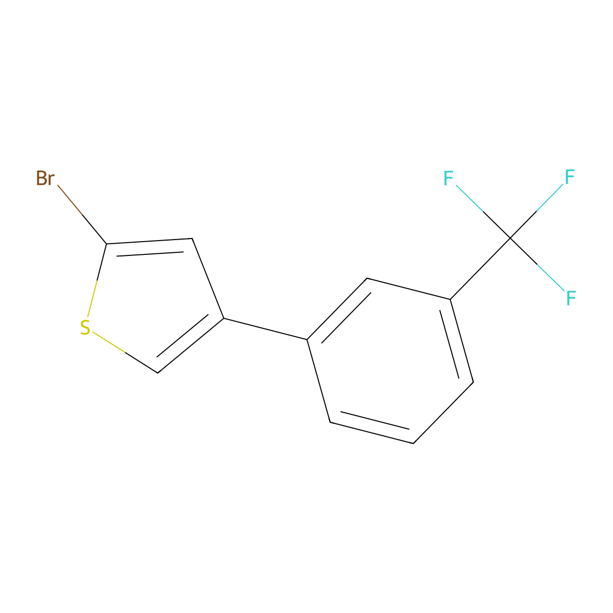 2-Bromo-4-(3-trifluoromethylphenyl)thiophene molecular structure, CAS 1215071-96-7