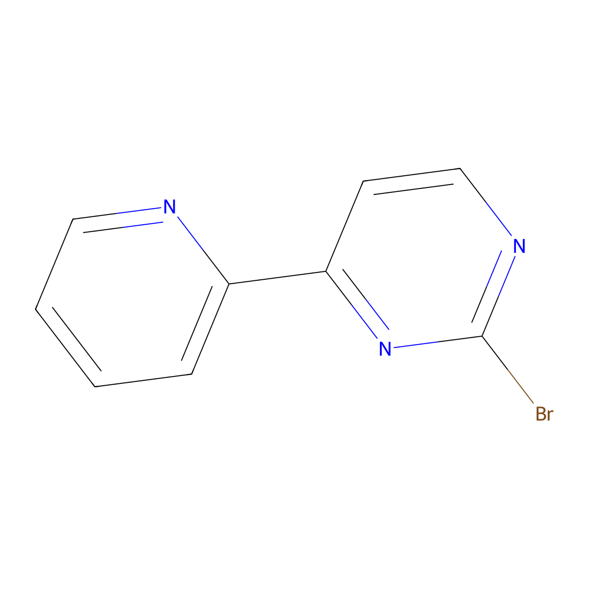 2-Bromo-4-(2-pyridyl)pyrimidine molecular structure, CAS 1215071-97-8