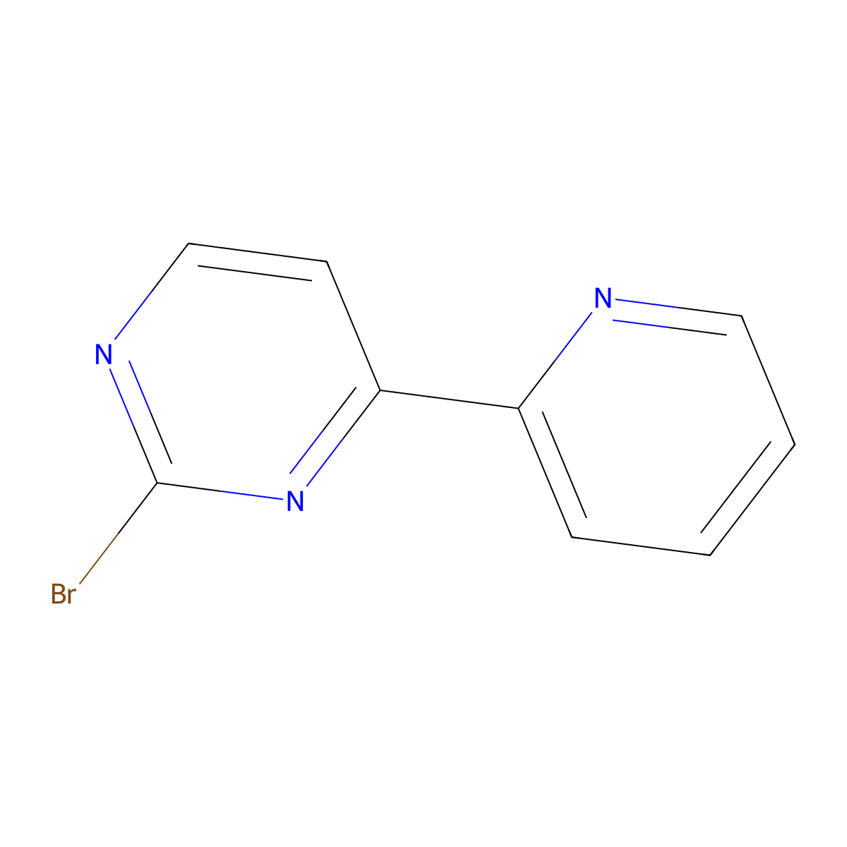 2-Bromo-4-(2-pyridyl)pyrimidine molecular structure, CAS 1215071-97-8