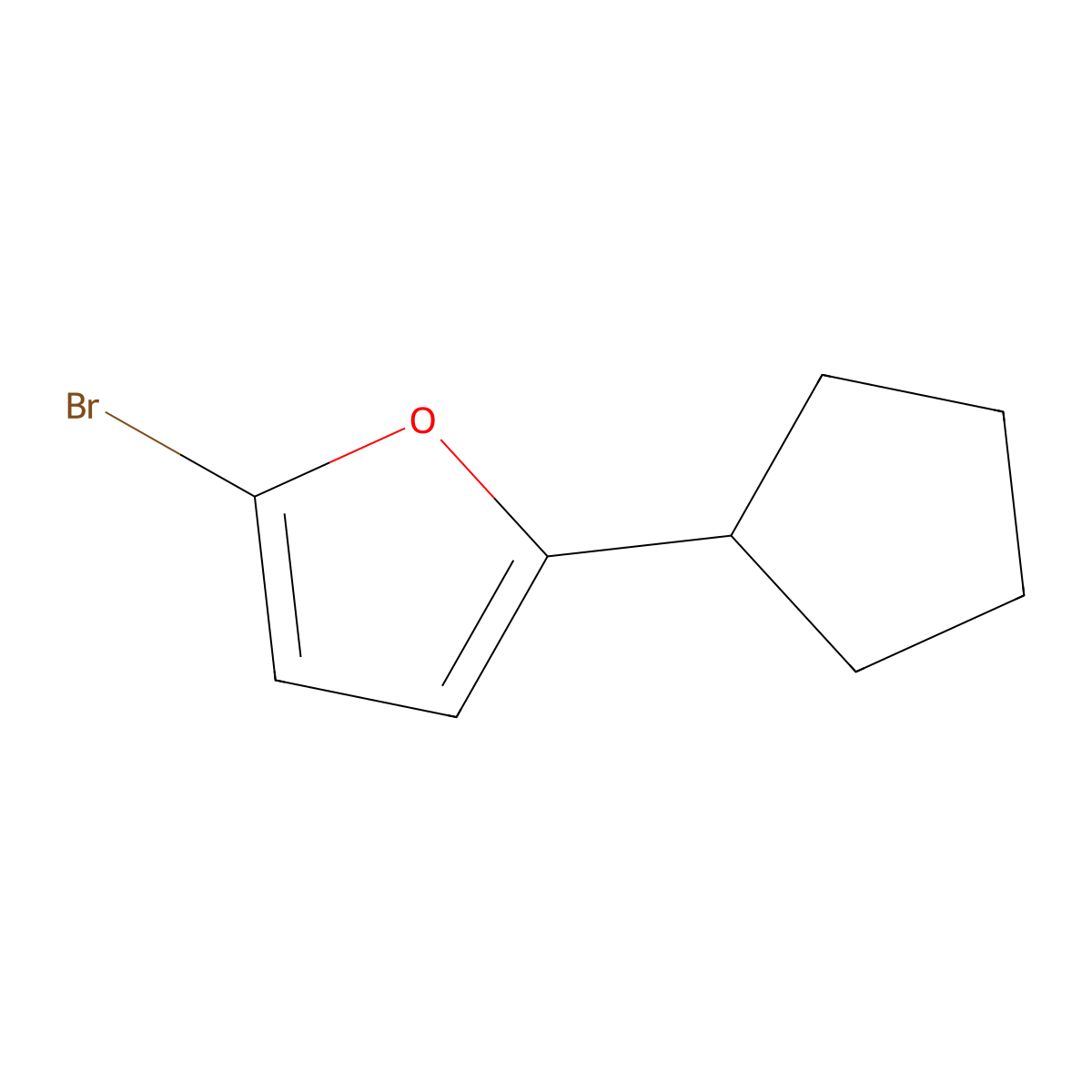2-Bromo-5-cyclopentylfuran molecular structure, CAS 1215071-98-9