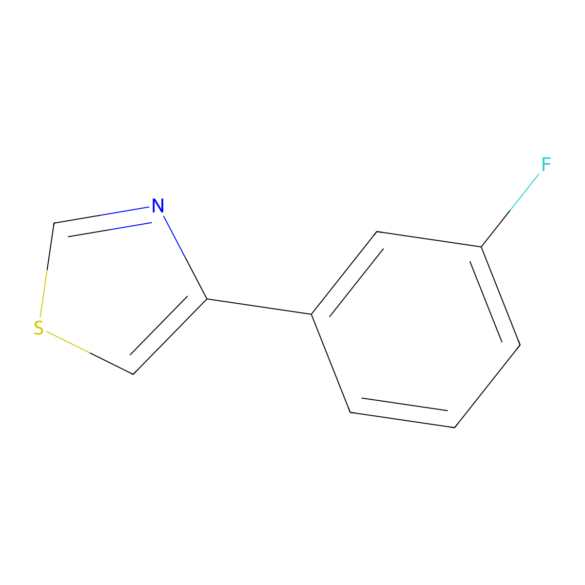 4-(3-Fluorophenyl)thiazole molecular structure, CAS 1215072-00-6