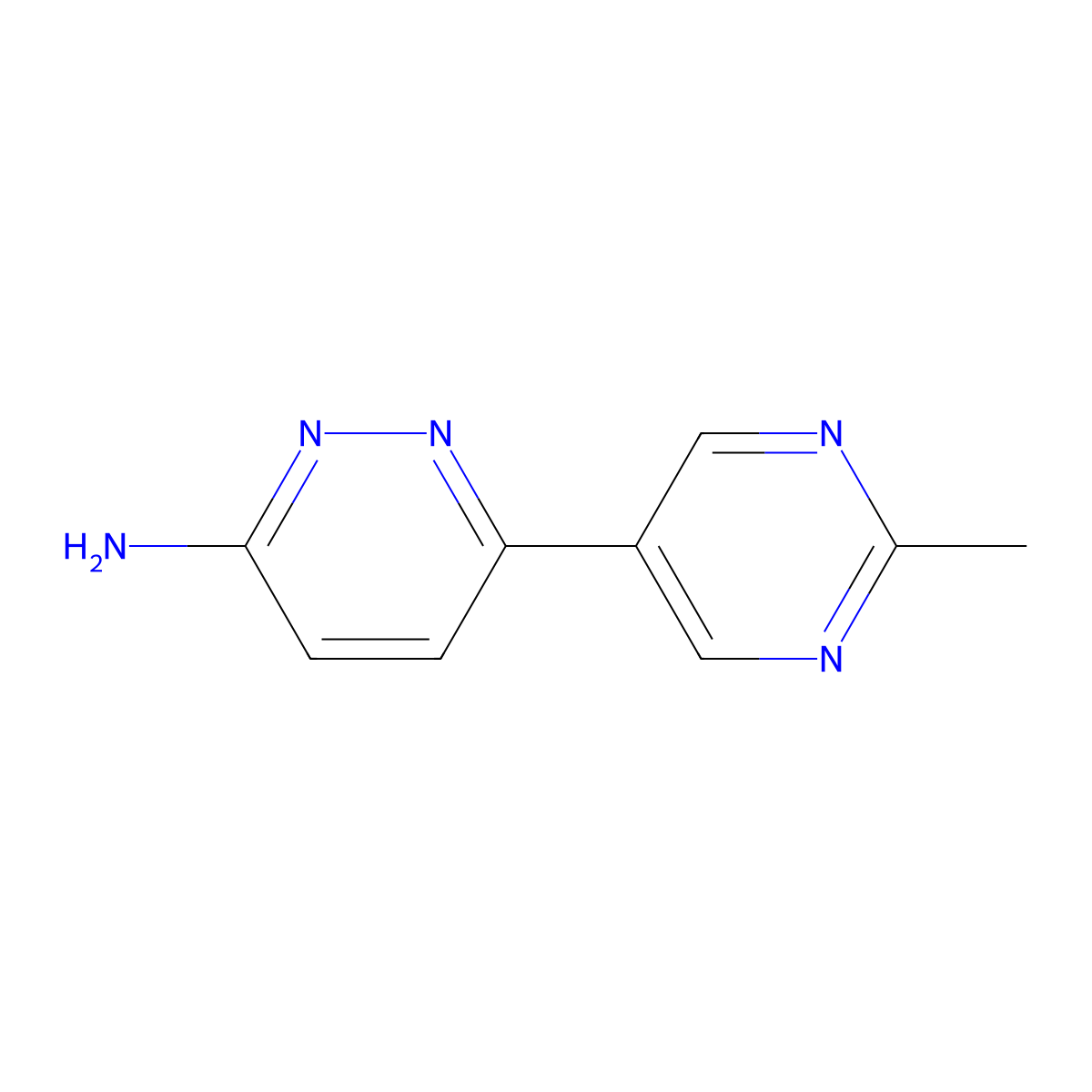 3-Amino-6-(2-methylpyrimidyl-5-yl)pyridazine molecular structure, CAS 1215072-01-7
