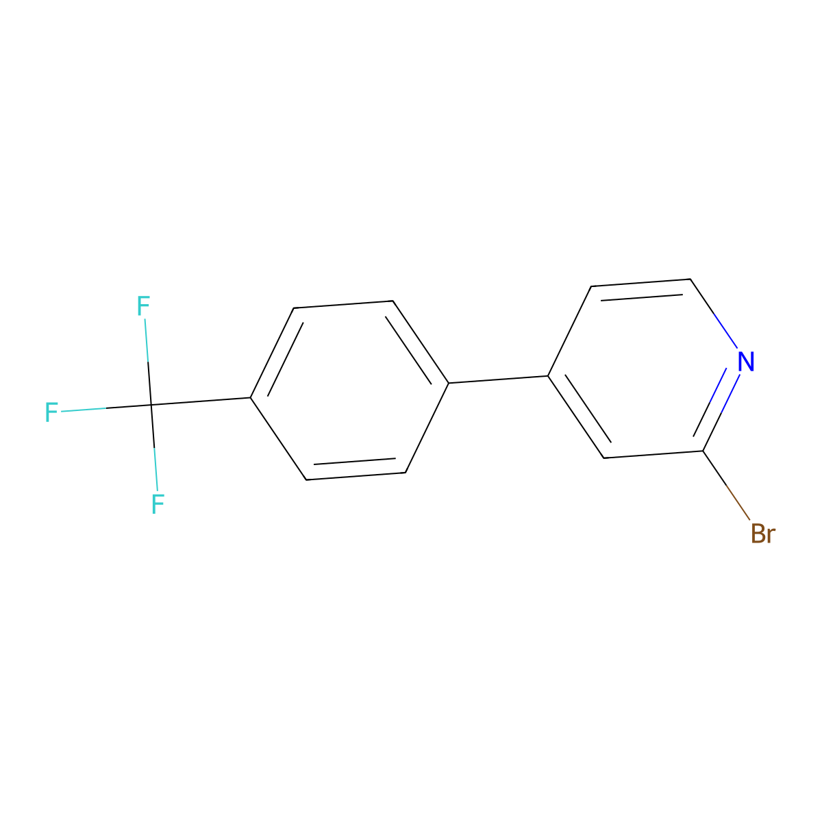 2-Bromo-4-(4-(trifluoromethyl)phenyl)pyridine molecular structure, CAS 1215072-06-2