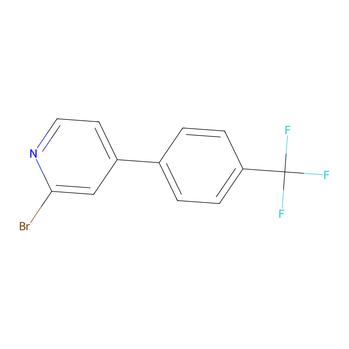 2-Bromo-4-(4-(trifluoromethyl)phenyl)pyridine molecular structure, CAS 1215072-06-2