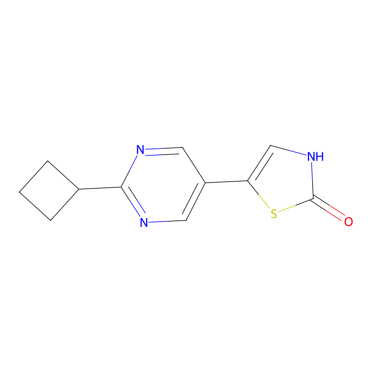 2-Hydroxy-5-(2-cyclobutylpyrimidyl-5-yl)thiazole molecular structure, CAS 1215072-07-3