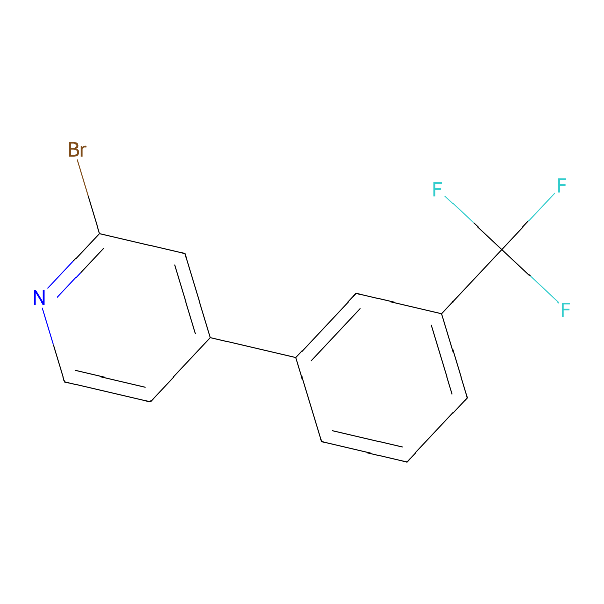2-Bromo-4-(3-trifluoromethylphenyl)pyridine molecular structure, CAS 1215072-08-4