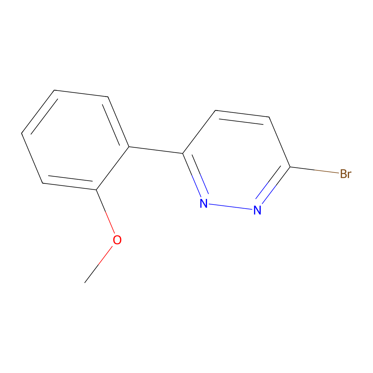 3-Bromo-6-(2-methoxyphenyl)pyridazine molecular structure, CAS 1215072-09-5